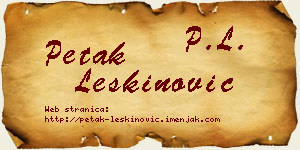 Petak Leškinović vizit kartica